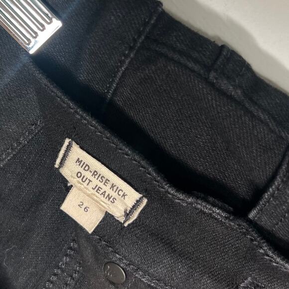 Madewell Black Mid Rise Kick Out Crop Jeans Size 26 - Picture 4 of 8